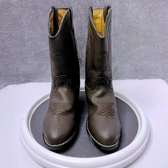 Durango Kids Western Cowboy Boots Size 13 Tan Leather Embroidered Design Durable - Picture 1 of 7